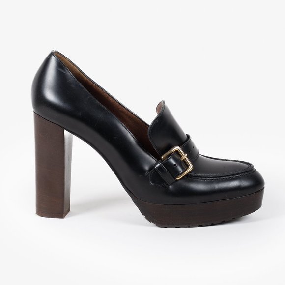 Marni Heeled Platform Leather Moccasins - Picture 4 of 9